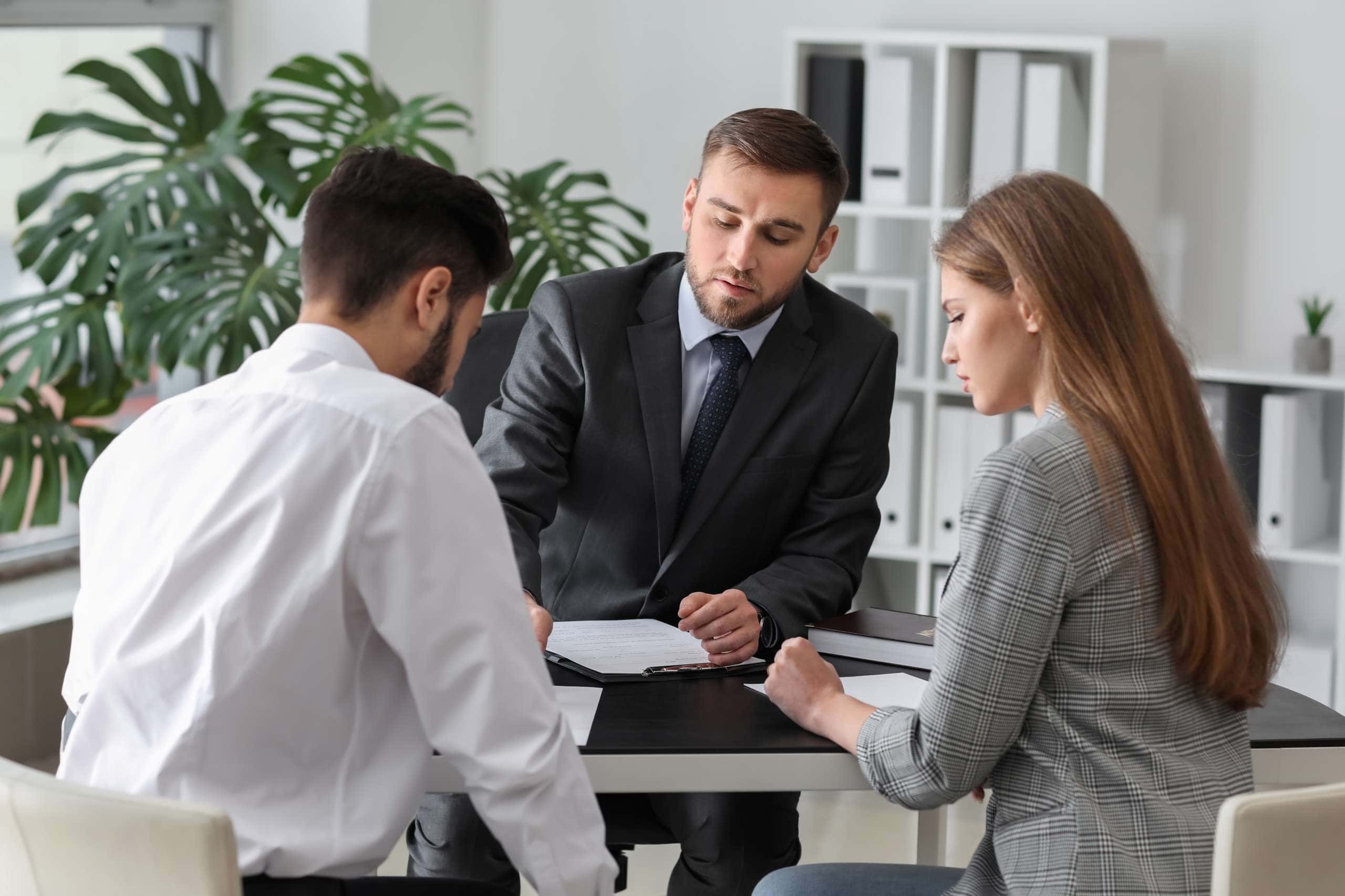 Young couple attending a family mediation session